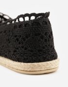 ballada Espadrile Negre cu perforații și talpă împletită Gratifyinglys