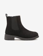 ballada Ghete Chelsea Negre din imitație de piele întoarsă decorate cu element elastic Clasina
