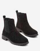 ballada Ghete Chelsea Negre din imitație de piele întoarsă decorate cu element elastic Clasina