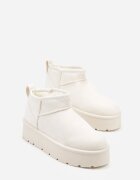 ballada Ghete de zăpadă bej slip-on cu căptușeală de blană cu platformă Eslin