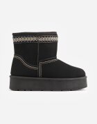 ballada Ghete de zăpadă pe platformă cu motiv brodat Duvee Negre