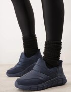 ballada Ghete de zăpadă stil sneakers bleumarin cu platformă cu imprimeu în relief și cu carâmb matlasat Vermina