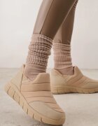 ballada Ghete de zăpadă tip Adidași Bej închis pe Platformă cu Relief și Parte superioară matlasată Vermina
