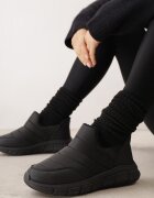 ballada Ghete-sneakers de zăpadă Negre pe Platformă cu Imprimeu și cu Față matlasată Vermina