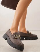 ballada Mocasini Maro cu Platformă Stil Chunky Ornați cu Zirconii și Cataramă Tenis
