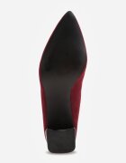 ballada Pantoofi Bordeaux din eco-piele întoarsă cu toc bloc cu garnitură metalică Amolna