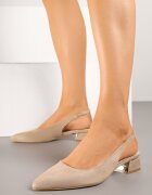 ballada Sandale Bej închis Tip Slingback cu Ornament Metalic Helmio
