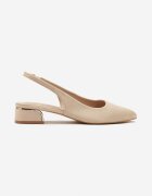 ballada Sandale Bej Tip slingback cu ornament metalic Helmio