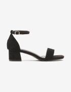ballada Sandale Negre din piele întoarsă ecologică pe toc gros clasic Effiba