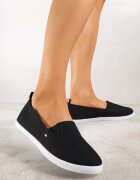 ballada Tenisi Alb-Negru Vices cu design clasic slip-on cu inserții elastice Telaviela