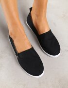 ballada Tenisi Alb-Negru Vices cu design clasic slip-on cu inserții elastice Telaviela