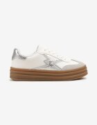 be.sport Adidași Argintii și Albi în stil Tenis decorați cu Model Geometric Tolivanna