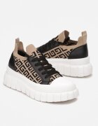  Bej-negru pe platformă în relief cu model geometric Votah