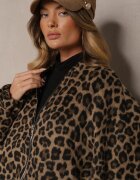 belcci Bluză Maro cu In Oversize cu Imprimeu leopard Tinnestira