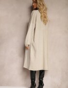 belcci Cardigan Bej lung cu Viscoză încheiat cu nasturi cu fir metalic Arkaria