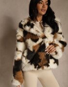belcci Jachetă Maro-Bej Dublă de blană artificială Oversize Nenalla