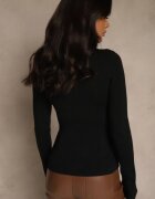 belcci Pulover Negru din Vâscoză Decorat cu Fir Metalic Liatolla