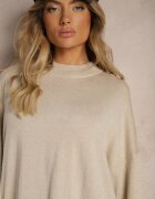 belcci Rochie Bej cu Adăugare de Viscoză cu Croi Drept cu Fir Metalic Arkira