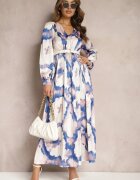belcci Rochie Bej-Violet Maxi De satin cu croi evazat Velian