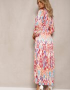 belcci Rochie Bordo Cloș cu bandă elastică în talie în stil Boho Mizza