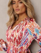 belcci Rochie Bordo Cloș cu bandă elastică în talie în stil Boho Mizza