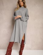 belcci Rochie Gri cu vâscoză croială boxy cu fir metalic Arkiria
