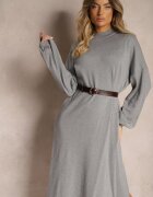 belcci Rochie Gri cu vâscoză croială boxy cu fir metalic Arkiria