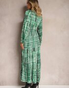 belcci Rochie Plisată Maxi Verde Decorată Cu Model În Stil Tweed Juvioa