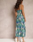 belcci Rochie Plisată Verde Maxi cu elastic în talie și decolteu petrecut Iralle