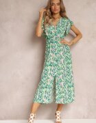 belcci Rochie Verde Maxi Clos cu Decolteu Petrecut și Elastic în Talie Yllia