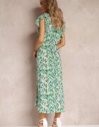 belcci Rochie Verde Maxi Clos cu Decolteu Petrecut și Elastic în Talie Yllia