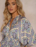 belcci Salopetă Albastră Boho cu șnur la spate cu elastic în talie și pantaloni lungi Sopolia