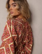 belcci Salopetă Fucsia-Bej Boho cu Legare la Spate cu Elastic în Talie și cu Picior Lung Sopolia