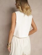 belcci Vestă Albă De bumbac cu Model Brodat Lisadora