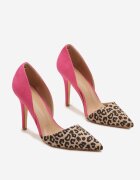 bellucci Pantofi stiletto fucsia cu imprimeu leopard Gommea