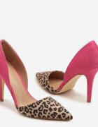 bellucci Pantofi stiletto fucsia cu imprimeu leopard Gommea