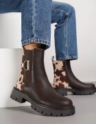 bestelle Botine Chelsea Maro Clasice cu Pete de Vacă Decorate cu Aplicație Metalică Laore