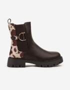 bestelle Botine Chelsea Maro Clasice cu Pete de Vacă Decorate cu Aplicație Metalică Laore