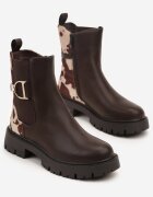 bestelle Botine Chelsea Maro Clasice cu Pete de Vacă Decorate cu Aplicație Metalică Laore