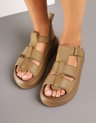 bestelle Sandale Bej închis în stil Gladiator cu scai Faliniela