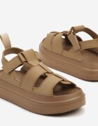 bestelle Sandale Bej închis în stil Gladiator cu scai Faliniela