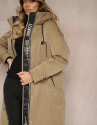 bh forever Geacă Parka Bej închisă cu croială tip cutie glugă și buzunare Kaionna