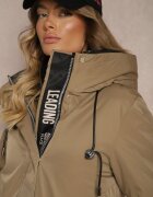 bh forever Geacă Parka Bej închisă cu croială tip cutie glugă și buzunare Kaionna