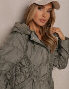 bh forever Geacă Verde cu Glugă cu Șnururi și Cusături Decorative Karedia