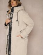 bh forever Jachetă Parka Bej cu Croială Boxy cu Glugă și Buzunare Kaionna