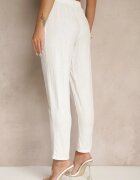 bh forever Pantaloni Albi Casual din In cu Talie Elastică Filanisse