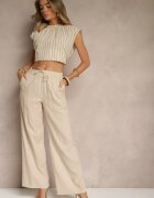 bh forever Pantaloni Bej deschis din in croi larg cu elastic în talie Filarive