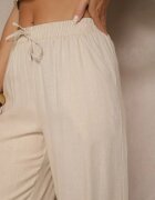 bh forever Pantaloni Bej deschis din in croi larg cu elastic în talie Filarive