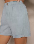 bh forever Pantaloni scurți Casual Albastri din in cu elastic în talie și buzunare Filionella