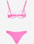  Bikini Fucsia Sutien Intărit cu Închidere la Spate și Chiloți Tip Slip Ermarie